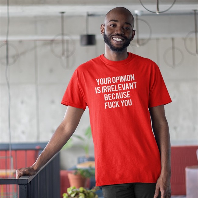 Shirts That Go Hard Your Opinion Is Irrelevant Because Fuck You Shirt