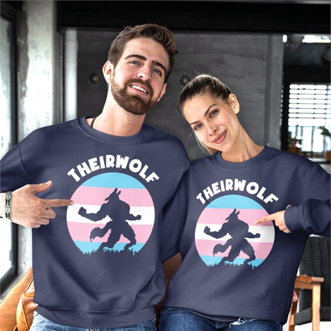 Theirwolf Trans Pride Lgbt Long Sleeve T Shirt Theirwolf Trans Pride Lgbt Hoodie