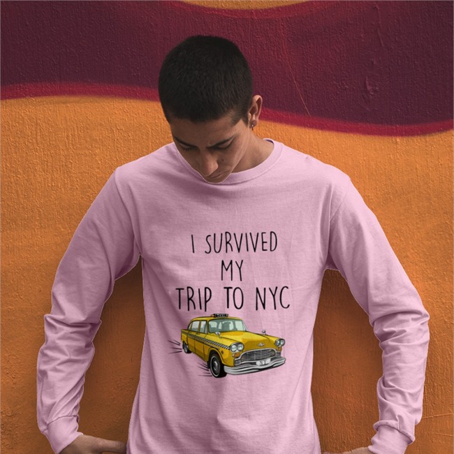 Iso Austin Pit I Survived My Trip To Nyc Yellow Car Taxi T-Shirts White