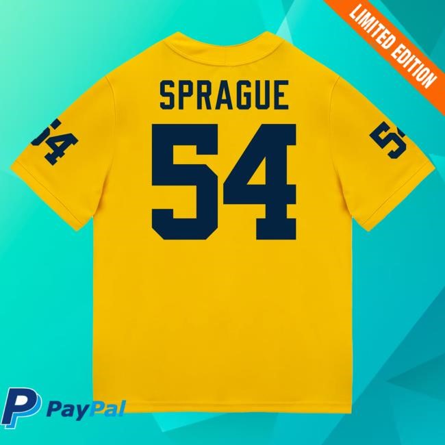 Michigan Wolverines #54 Andrew Sprague Student Athlete Maize Football Jersey T Shirt The M Den Shop