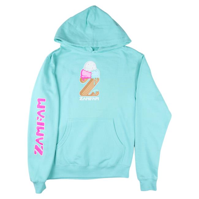 Official Rebecca Zamolo Merch Store Ice Cream Zamfam Sweatshirts Teal RebeccaZamolo Shop Official Rebecca Zamolo Merch Store Ice Cream Zamfam Crewneck Sweatshirt Teal RebeccaZamolo Shop