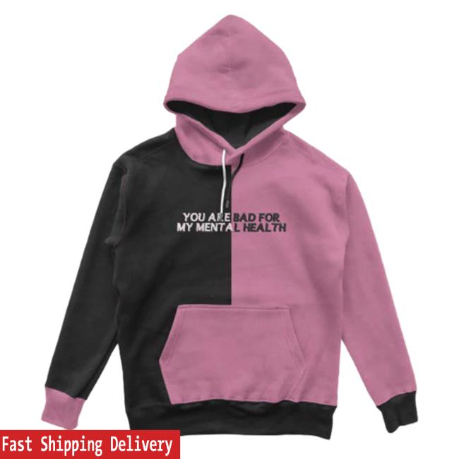 Official Dream Clothing HQ Bad For My Mental Health Color Block Sweaters Pink Ice