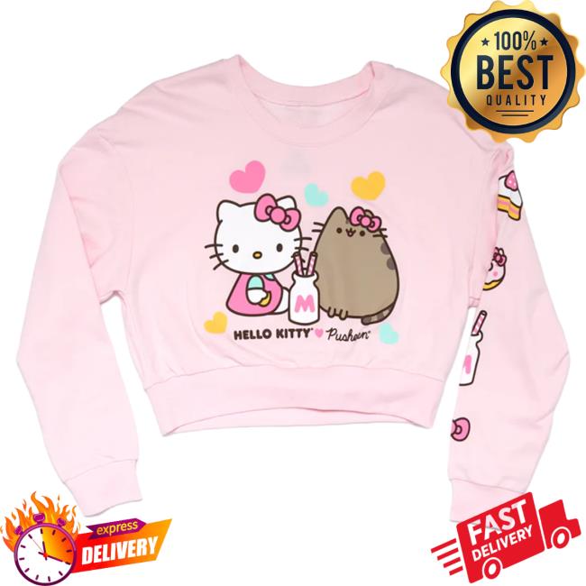 Official Sanrio Apparel Clothing Merch Store Shop Hello Kitty X Pusheen French Terry Popover Shirt
