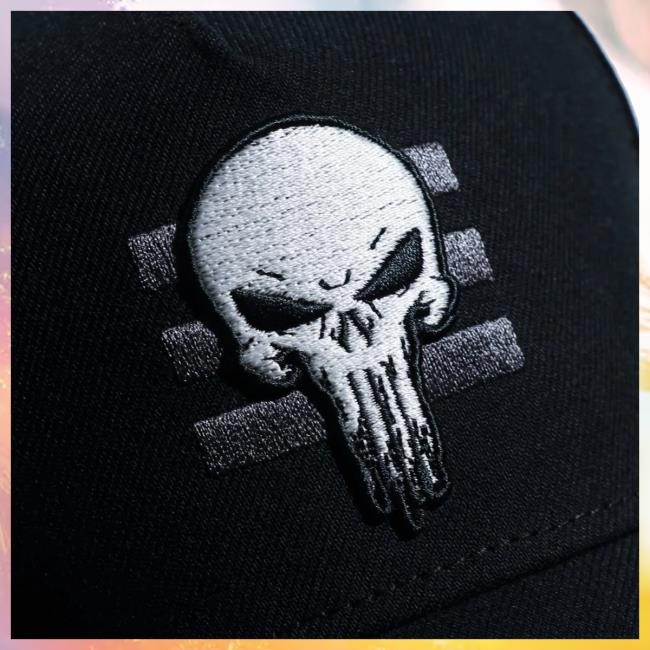 Official Heroes And Villains Marvel The Punisher Embroidered Snapback Hat Official Heroes And Villains Marvel The Punisher Embroidered Snapback Hat