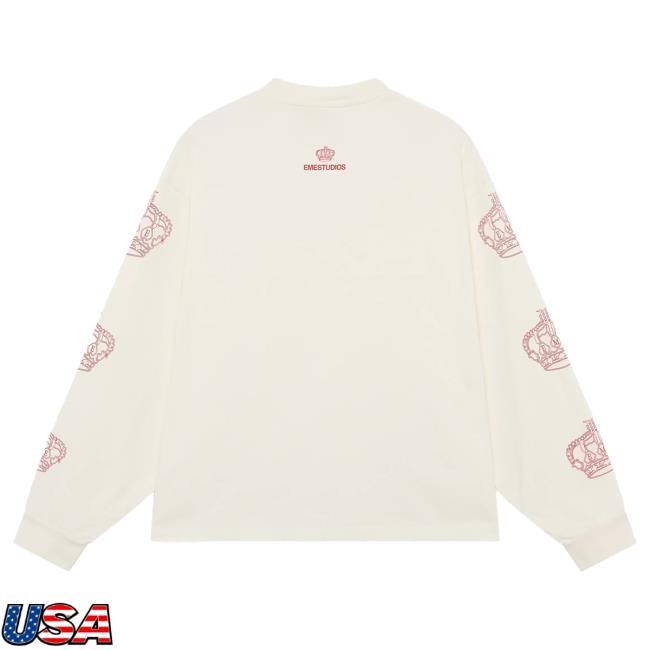 Official Eme Studios Clothing Store Crown Navy Long Sleeve New Shirt EmeStudios