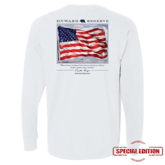 White Long Sleeve Old Glory Tee Onward Reserve