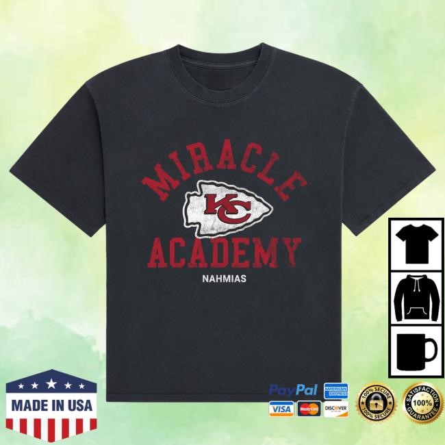 Official Fanatics Shop Store Merch Kansas City Chiefs Miracle Academy Unisex Boxy Tshirt - Black by NFL