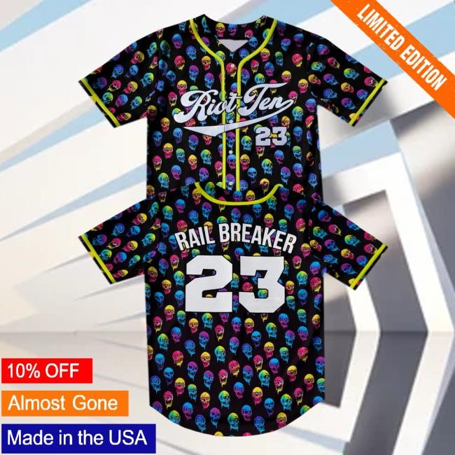 Riot Ten - Trippy Skull Jersey Riot Ten Merch Riot Ten - Trippy Skull Baseball Jersey Shirt Riot Ten Merch