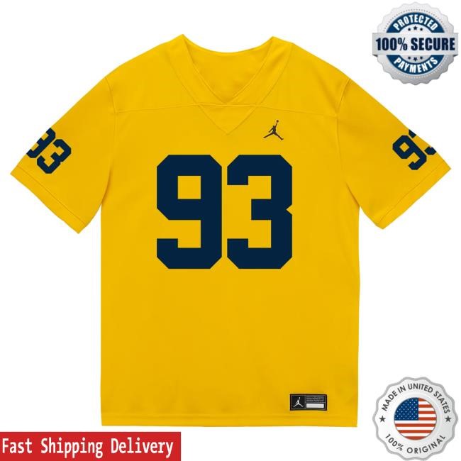 Official The M Den Michigan Wolverines #93 Benny Patterson Student Athlete Maize Football Jersey T Shirt Official The M Den Michigan Wolverines #93 Benny Patterson Student Athlete Maize Football Jersey Hot Shirt