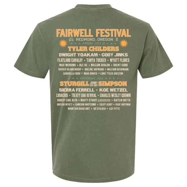 Official Fairwell Festival Merch Store Oregon Lineup Top Shirt