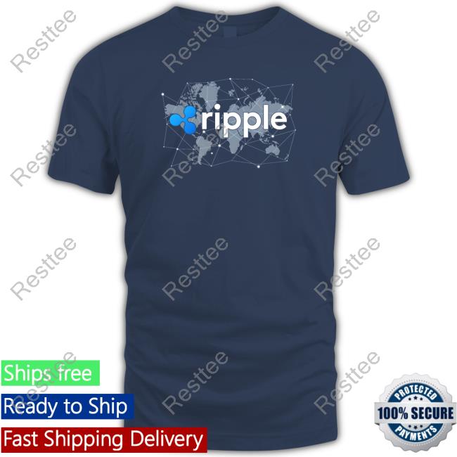 Official Ripple XRP Logo Crypto Trader World Map Blockchain T Shirt