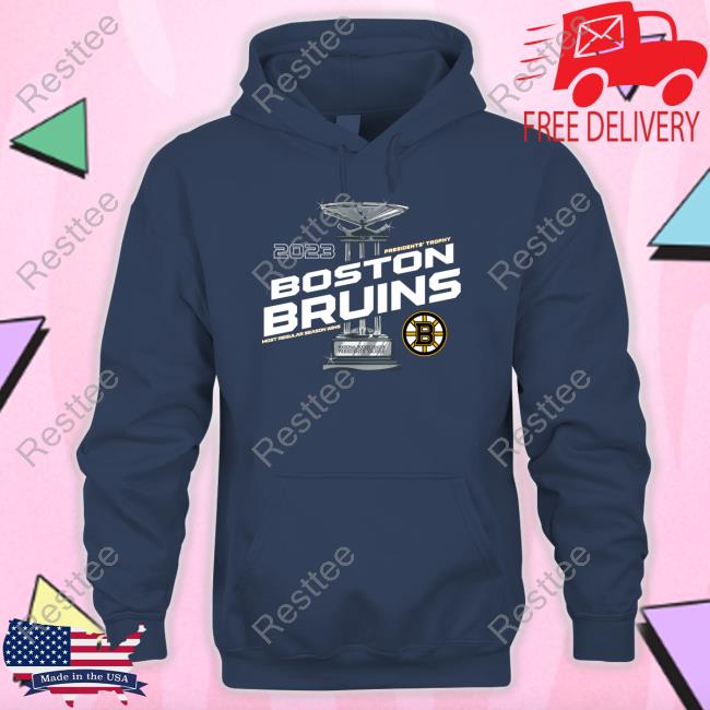 Boston Bruins Fanatics 2023 Presidents' Trophy Tee Official Boston Bruins Fanatics 2023 Presidents' Trophy Shirts