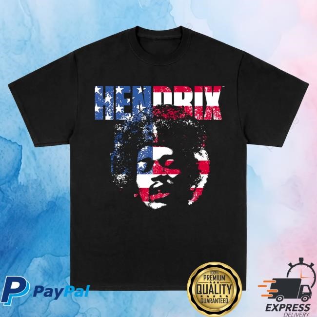 Official Jimi Hendrix Merch Store Jimi Hendrix Flag T Shirt Black