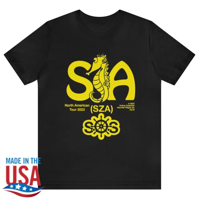 SZA Black SOS Seahorse North America Tour Shirt 2024