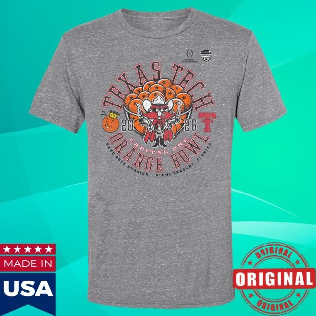 Official Red Raider Outfitter Texas Tech 2025 CFP Orange Bowl - Hot Shirt - Vintage Concentrate - GREY