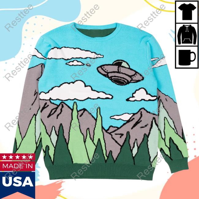Official Elvis The Alien Ayylien Clothing UFO Knit Pullover Sweatshirt