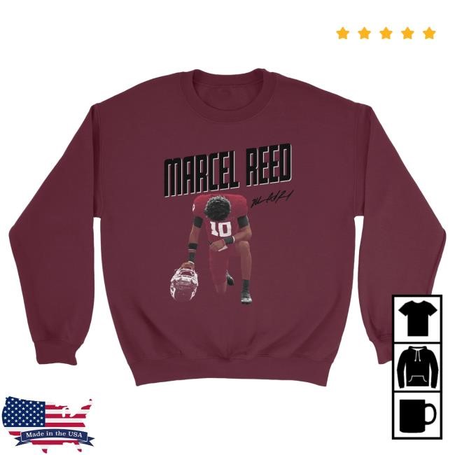 Official Nil Store Merch Shop Marcel Reed Pregame Maroon Crew Neck Sweatshirt