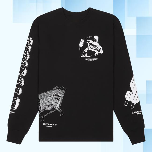 Official Ice Cream Capsule Nyc Icecream Loosie LS Tee Black