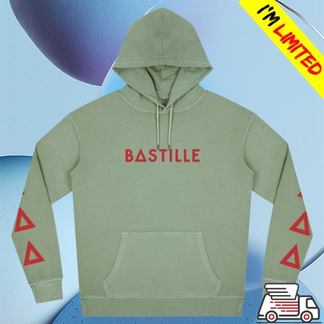 Bastille Band Sage Green Logo Hooded Sweatshirt Bastille Official Merch Store