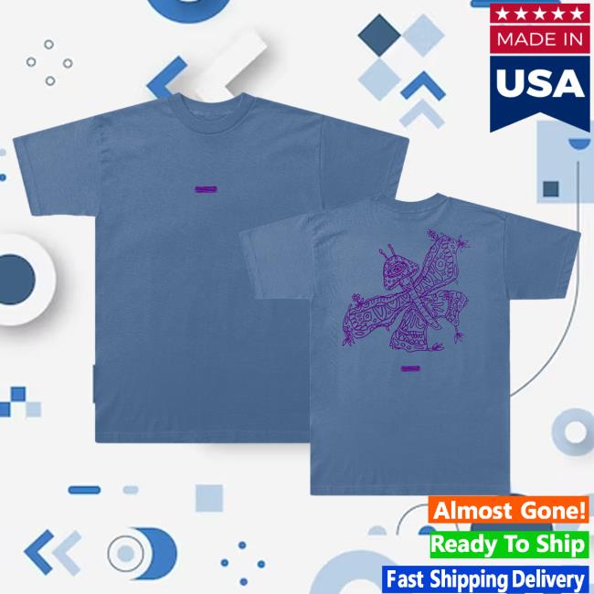 Official Ed Sheeran Store Merch Life Goes On Mushroom Butterfly T Shirt In Blue EdSheeran Shop
