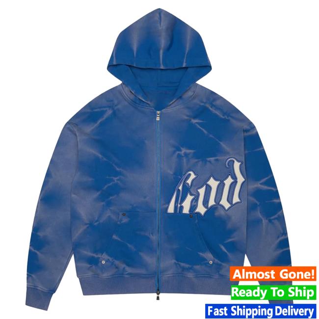 Official Godspeed Nyc Clothing Merch Og Logo Crew neck (Blue Tie-Dye)