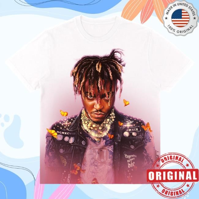 Official 999 Club Merch Store Juice Wrld Lnd Glow Tee - White JuiceWrld 999Club Apparel Clothing Shop