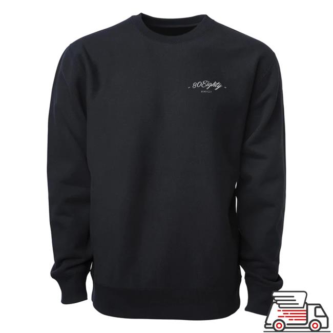 80Eighty Merch 80Eighty Sage Black Heavyweight Pull Over Hoodie 80 Eighty