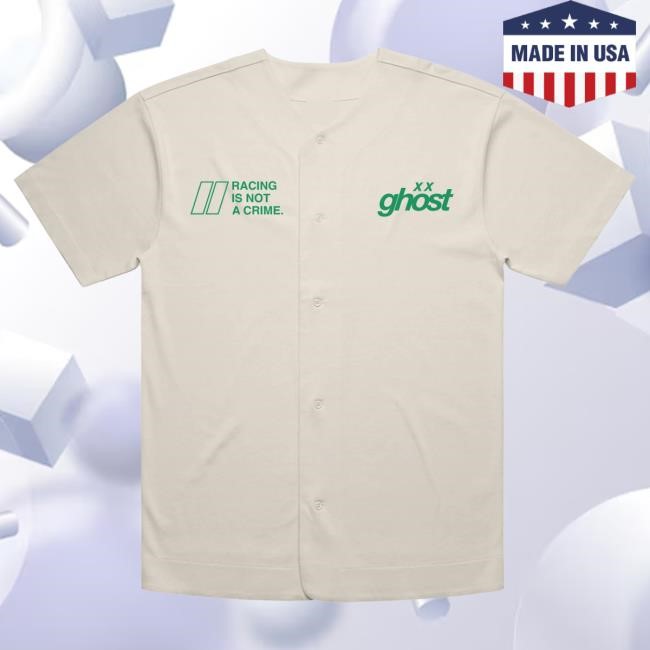 Official Ghost Racing Apparel Ghost “Ghst” Baseball Jersey Green - Bone T Shirt Official Ghost Racing Apparel Ghost “Ghst” Baseball Jersey Green - Bone Tee