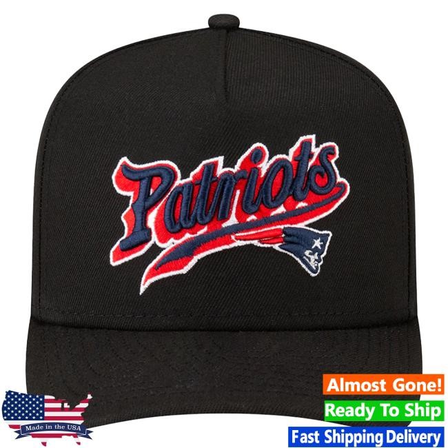 Official Born X Raised + Patriots Pro Script A-Frame Snapback Hat: Black NFL 2025 Kickoff