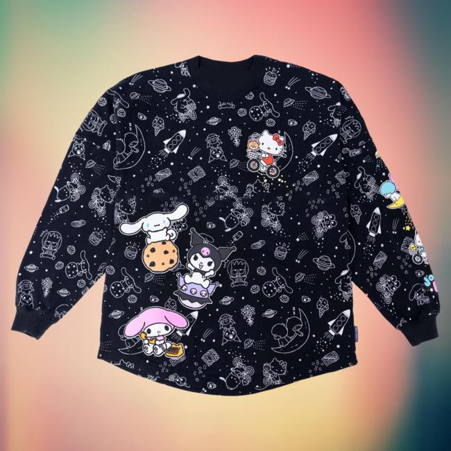 Official Sanrio Apparel Clothing Kuromi Merch Hello Kitty And Friends Cosmic Cuteness Japanla Spirit Crewneck Sweatshirt Sanrio Shop Store
