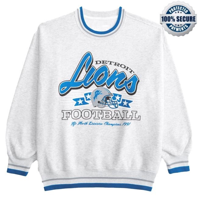 Official Abercrombie And Fitch Store Detroit Lions Vintage Sunday Crewneck Sweatshirt NFL by Abercrombie