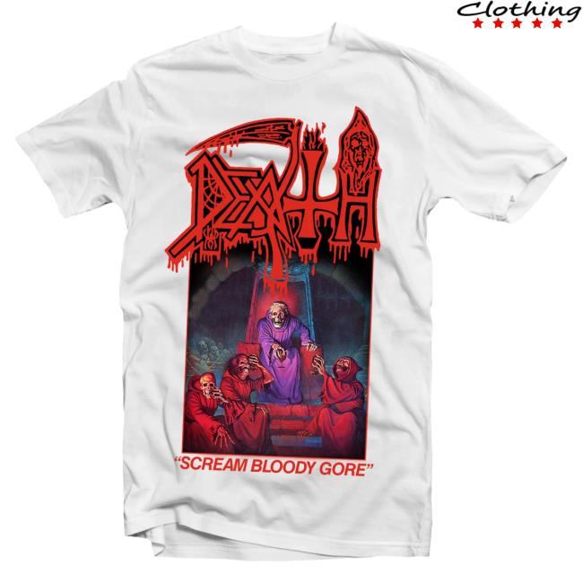Official Indie Merch Store Shop Death "Scream Bloody Gore" Shirts IndieMerchStore