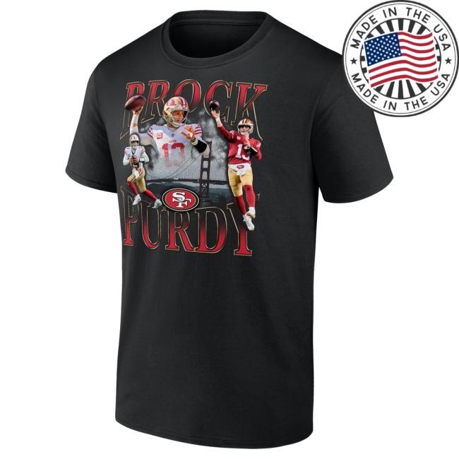 Brock Purdy Notorious 49ers T-Shirt fueling 2025 NFL Football fan section buzz