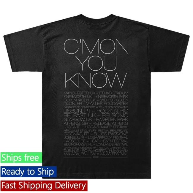 Official Liam Gallagher Merch Store C'mon You Know Photo UK 2022 Tour T Shirt | Liam Gallagher