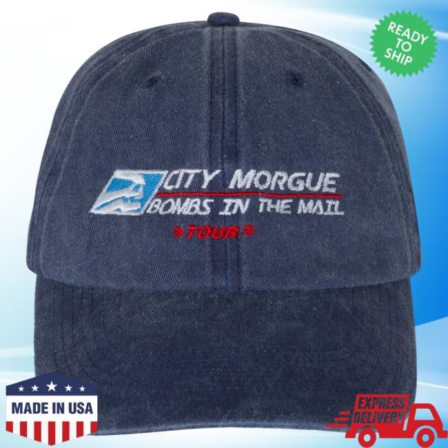 Official City Morgue Merch City Morgue Bombs In The Mail Tour Courier Cap City Morgue Clothing