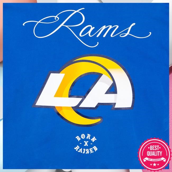 Official Born X Raised Merch Store Born X Raised + Rams Fine Line Pullover Hoodie: Royal Blue