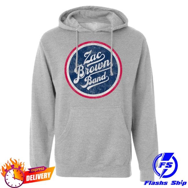Official Zac Brown Band Merch Classic ZBB Grey Hooded Sweatshirt