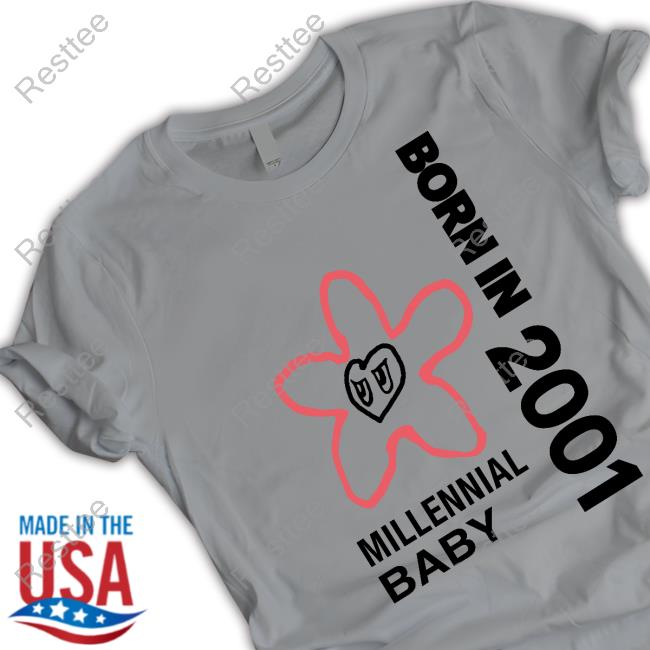 Born In 2001 Millennial Baby Tee Flower Eyes 2001 Tee