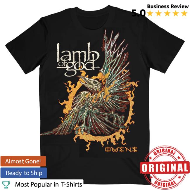 Official Lamb Of God Merch Store Omens Skeleton Eagle New Shirt