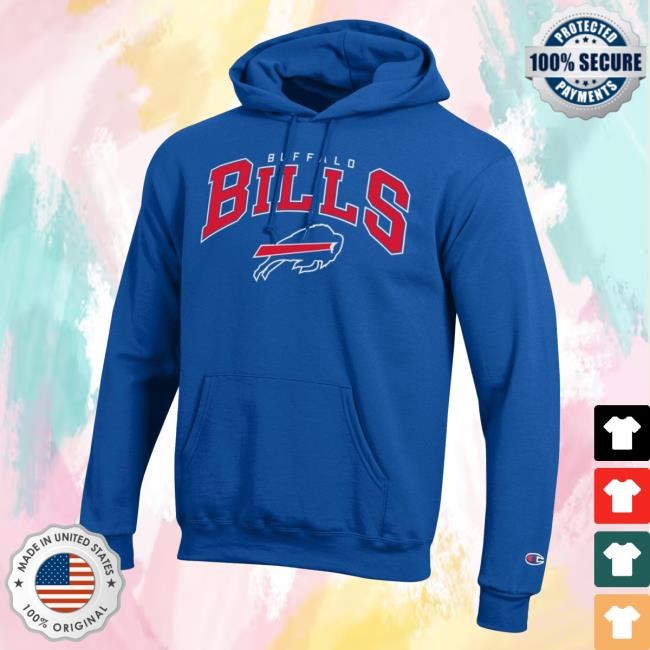 Royal Buffalo Bills Champion Arch Over Layer Buffalo Bills Champion Royal Night Show Hoodie