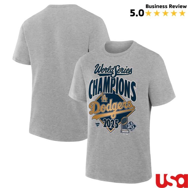 Official Men's Los Angeles Dodgers Fanatics Steel 2025 World Series Champions Locker Room Replica Hot Shirt Mlb Shop