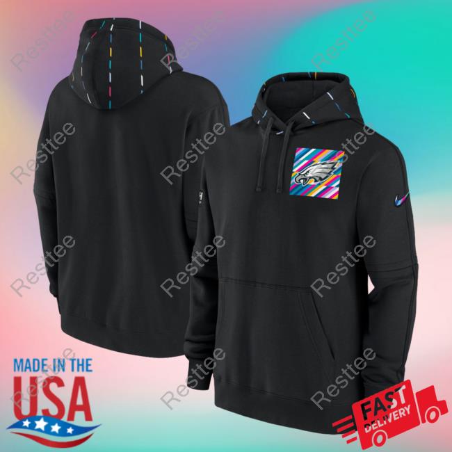 Official PhiladelphiaEagles Clothing Merch Store Shop Black Philadelphia Eagles 2023 Crucial Catch Club Sweatshirt 3D