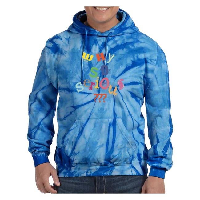 Official Tee Shirt Palace Why So Serious? Tie Dye Crew neck Sweatshirt Blue Teeshirtpalace