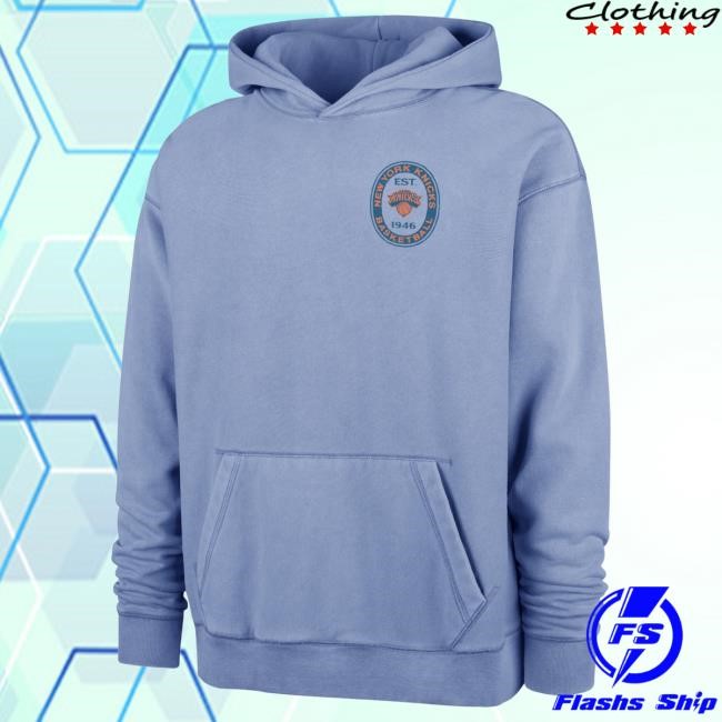 Official Madison Square Garden New York Knicks '47 Brand Knicks Boot Path Ravine Pullover Hoodie MSG Shop