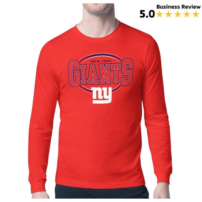 Official New York Giants Men's Starter Royal New York Giants Team Track Graphic Long Sleeve Shirt NewYorkGiants