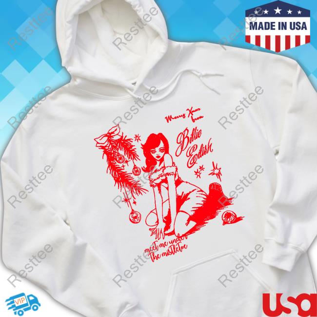 Official Billie Eilish Merch Merry Xmas Meet Me Under The Mistletoe Tee