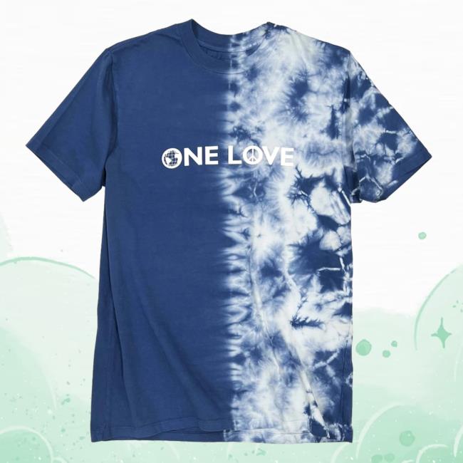 Official Altru Apparel Clothing One Love High Density Print Half Tie Dye Shirt
