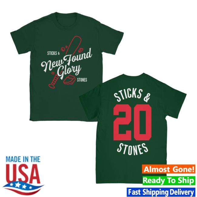 New Found Glory Stuff Merch Sticks And Stones Baseball Holiday 2022 Shirt