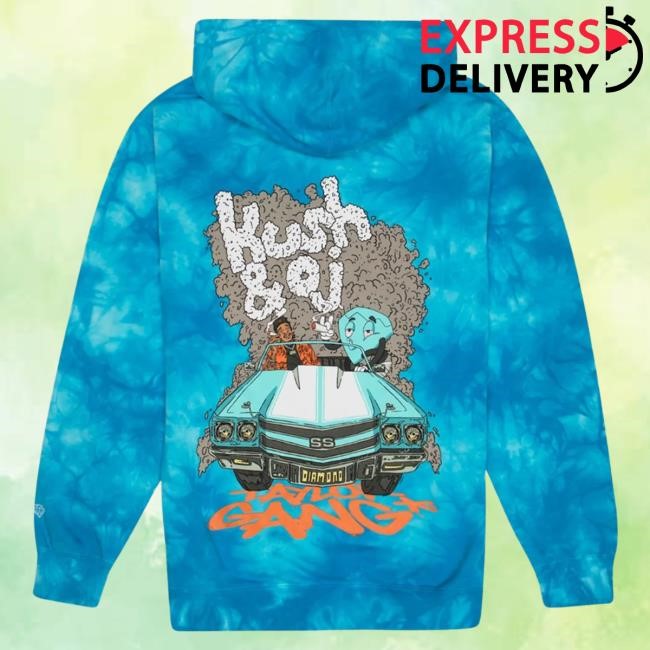 Official Wiz Khalifa Merch Store Taylor Gang Diamond Supply x Taylor Gang Smoke and Drive Popover Hoodie Tie Dye TaylorGang