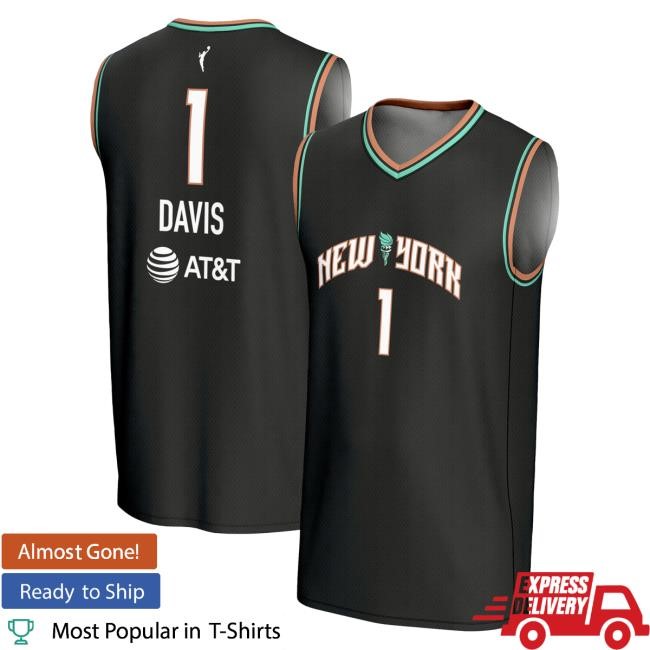 Official Ny Liberty Merch Store Unisex GameDay Greats Marquesha Davis Black New York Liberty Lightweight Replica Basketball Jersey Ny Liberty Apparel Shop